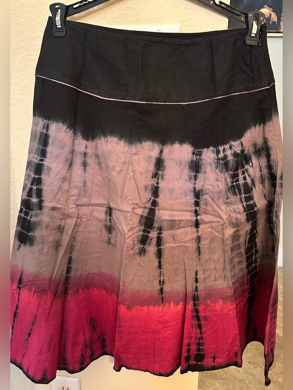 New Mix Nouveau Tie Dye Skirt size 8 Black/Fushia - Picture 2 of 11